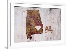 AL Rusty Cementwall Heart-Red Atlas Designs-Framed Giclee Print