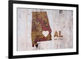 AL Rusty Cementwall Heart-Red Atlas Designs-Framed Giclee Print