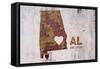 AL Rusty Cementwall Heart-Red Atlas Designs-Framed Stretched Canvas