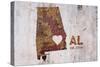 AL Rusty Cementwall Heart-Red Atlas Designs-Stretched Canvas