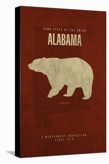 AL State Minimalist Posters-Red Atlas Designs-Stretched Canvas