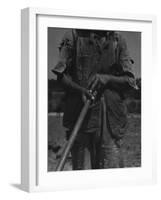 Alabama African American Tenant Farmer Holding a Hoe, June 1936-Dorothea Lange-Framed Photo