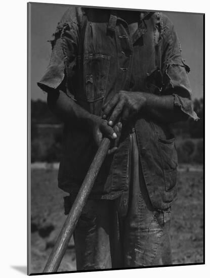 Alabama African American Tenant Farmer Holding a Hoe, June 1936-Dorothea Lange-Mounted Photo
