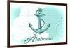 Alabama - Anchor - Teal - Coastal Icon-Lantern Press-Framed Art Print