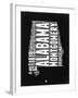 Alabama Black and White Map-NaxArt-Framed Art Print