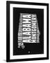 Alabama Black and White Map-NaxArt-Framed Art Print