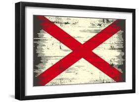 Alabama Grunge Flag-TINTIN75-Framed Art Print