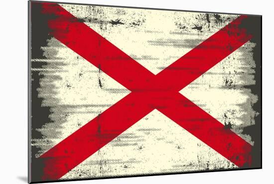 Alabama Grunge Flag-TINTIN75-Mounted Art Print