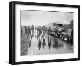 Alabama Guardsmen Protecting Freedom Riders Bus-null-Framed Photographic Print