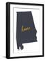Alabama - Home State- Gray on White-Lantern Press-Framed Art Print