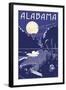 Alabama - Lake at Night-Lantern Press-Framed Art Print