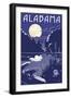 Alabama - Lake at Night-Lantern Press-Framed Art Print