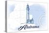 Alabama - Lighthouse - Blue - Coastal Icon-Lantern Press-Stretched Canvas