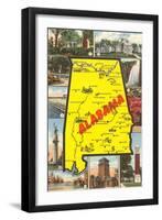 Alabama Map and Scenes-null-Framed Art Print