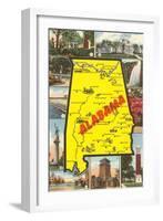 Alabama Map and Scenes-null-Framed Art Print