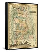 Alabama - Panoramic Map - Alabama-Lantern Press-Framed Stretched Canvas