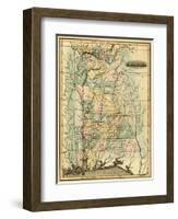 Alabama - Panoramic Map - Alabama-Lantern Press-Framed Art Print