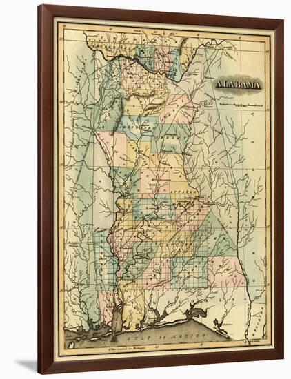 Alabama - Panoramic Map - Alabama-Lantern Press-Framed Art Print