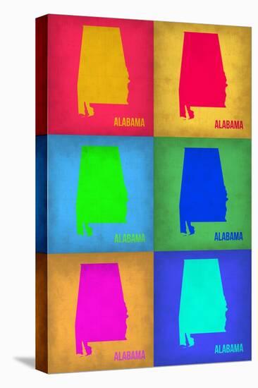 Alabama Pop Art Map 1-NaxArt-Stretched Canvas