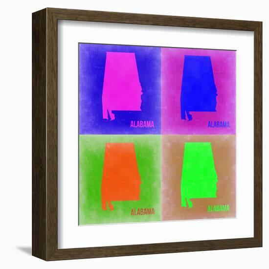 Alabama Pop Art Map 2-NaxArt-Framed Art Print