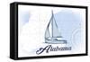 Alabama - Sailboat - Blue - Coastal Icon-Lantern Press-Framed Stretched Canvas