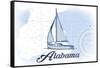 Alabama - Sailboat - Blue - Coastal Icon-Lantern Press-Framed Stretched Canvas