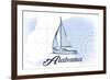 Alabama - Sailboat - Blue - Coastal Icon-Lantern Press-Framed Premium Giclee Print