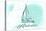 Alabama - Sailboat - Teal - Coastal Icon-Lantern Press-Stretched Canvas