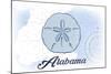 Alabama - Sand Dollar - Blue - Coastal Icon-Lantern Press-Mounted Art Print