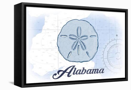 Alabama - Sand Dollar - Blue - Coastal Icon-Lantern Press-Framed Stretched Canvas