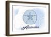 Alabama - Sand Dollar - Blue - Coastal Icon-Lantern Press-Framed Art Print