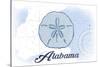 Alabama - Sand Dollar - Blue - Coastal Icon-Lantern Press-Stretched Canvas