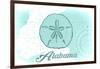 Alabama - Sand Dollar - Teal - Coastal Icon-Lantern Press-Framed Art Print