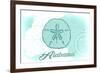 Alabama - Sand Dollar - Teal - Coastal Icon-Lantern Press-Framed Premium Giclee Print