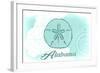 Alabama - Sand Dollar - Teal - Coastal Icon-Lantern Press-Framed Art Print