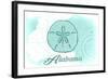 Alabama - Sand Dollar - Teal - Coastal Icon-Lantern Press-Framed Art Print