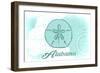 Alabama - Sand Dollar - Teal - Coastal Icon-Lantern Press-Framed Art Print