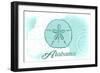 Alabama - Sand Dollar - Teal - Coastal Icon-Lantern Press-Framed Art Print