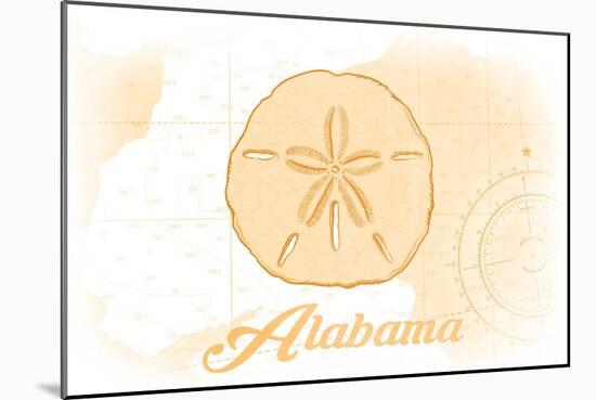 Alabama - Sand Dollar - Yellow - Coastal Icon-Lantern Press-Mounted Art Print