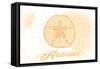 Alabama - Sand Dollar - Yellow - Coastal Icon-Lantern Press-Framed Stretched Canvas