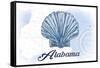 Alabama - Scallop Shell - Blue - Coastal Icon-Lantern Press-Framed Stretched Canvas