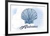 Alabama - Scallop Shell - Blue - Coastal Icon-Lantern Press-Framed Art Print