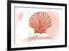 Alabama - Scallop Shell - Coral - Coastal Icon-Lantern Press-Framed Art Print