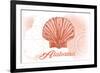 Alabama - Scallop Shell - Coral - Coastal Icon-Lantern Press-Framed Premium Giclee Print