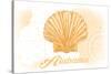 Alabama - Scallop Shell - Yellow - Coastal Icon-Lantern Press-Stretched Canvas