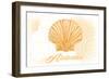 Alabama - Scallop Shell - Yellow - Coastal Icon-Lantern Press-Framed Art Print