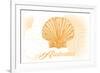 Alabama - Scallop Shell - Yellow - Coastal Icon-Lantern Press-Framed Art Print