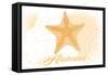 Alabama - Starfish - Yellow - Coastal Icon-Lantern Press-Framed Stretched Canvas