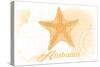 Alabama - Starfish - Yellow - Coastal Icon-Lantern Press-Stretched Canvas