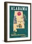 Alabama - State Icons-Lantern Press-Framed Art Print